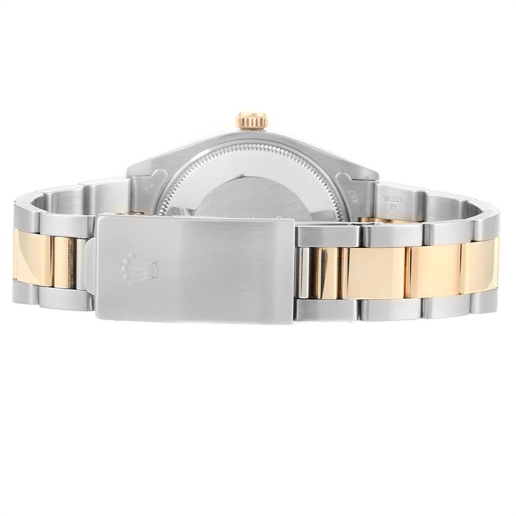 This image shows the back view of the Rolex Vintage Collection 1005 Men's Steel and Gold (two tone) Champagne Dial 1005 Men's Steel and Gold (two tone) Champagne Dial watch, displaying the bracelet and clasp.