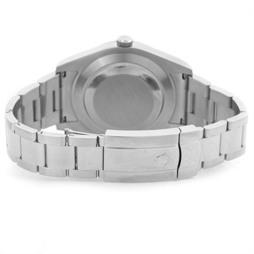 This image shows the back case and bracelet clasp of a Rolex Datejust 41 116300 Men's Stainless Steel Black Dial 116300 Men's Stainless Steel Black Dial watch from a rear angle.