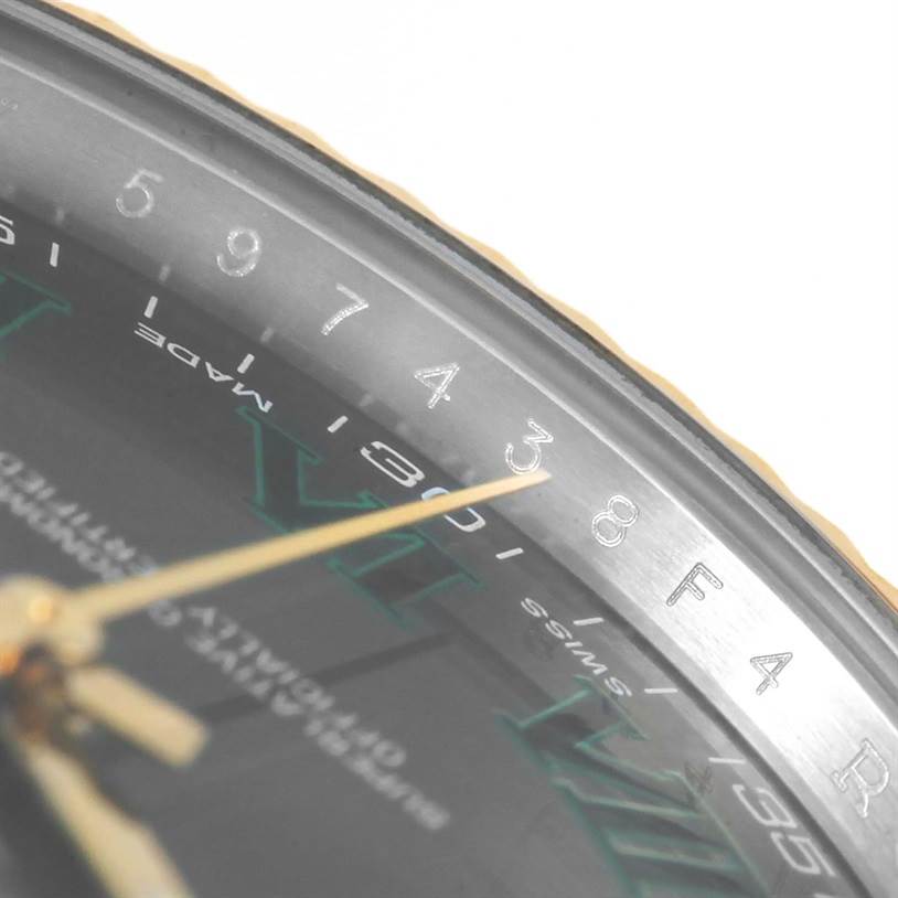The image shows a close-up of the bezel, dial, and hour markings of the Rolex Datejust 41 116333 Men's Steel and Gold (two tone) Grey Dial 116333 Men's Steel and Gold (two tone) Grey Dial watch.