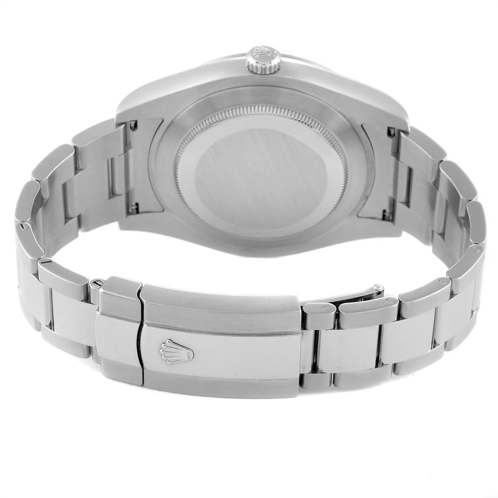 This image shows the back and bracelet clasp of a Rolex Datejust 41 116334 Men's Stainless Steel Blue Dial 116334 Men's Stainless Steel Blue Dial watch from a rear angle.