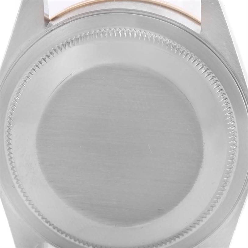 The image shows a top-down view of the case for a Datejust model by Rolex, focusing on the bezel and perimeter of the dial area.