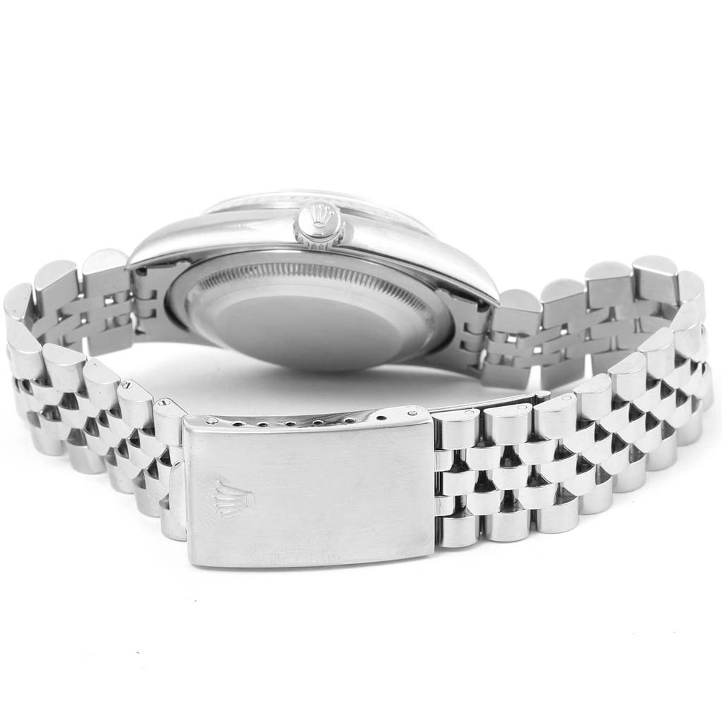 The image shows the back case and Jubilee bracelet of the Rolex Datejust 16234 Men's Stainless Steel Beige Dial 16234 Men's Stainless Steel Beige Dial model watch.