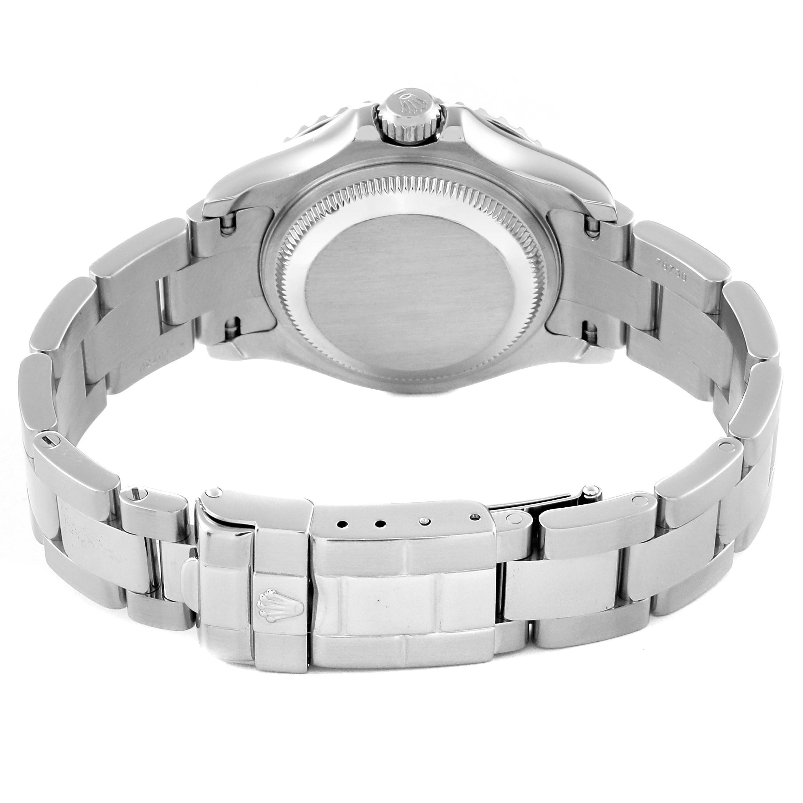The image shows the back and bracelet of a Rolex Yacht-Master 169622 Women's Stainless Steel Silver Dial 169622 Women's Stainless Steel Silver Dial watch viewed from a rear angle.