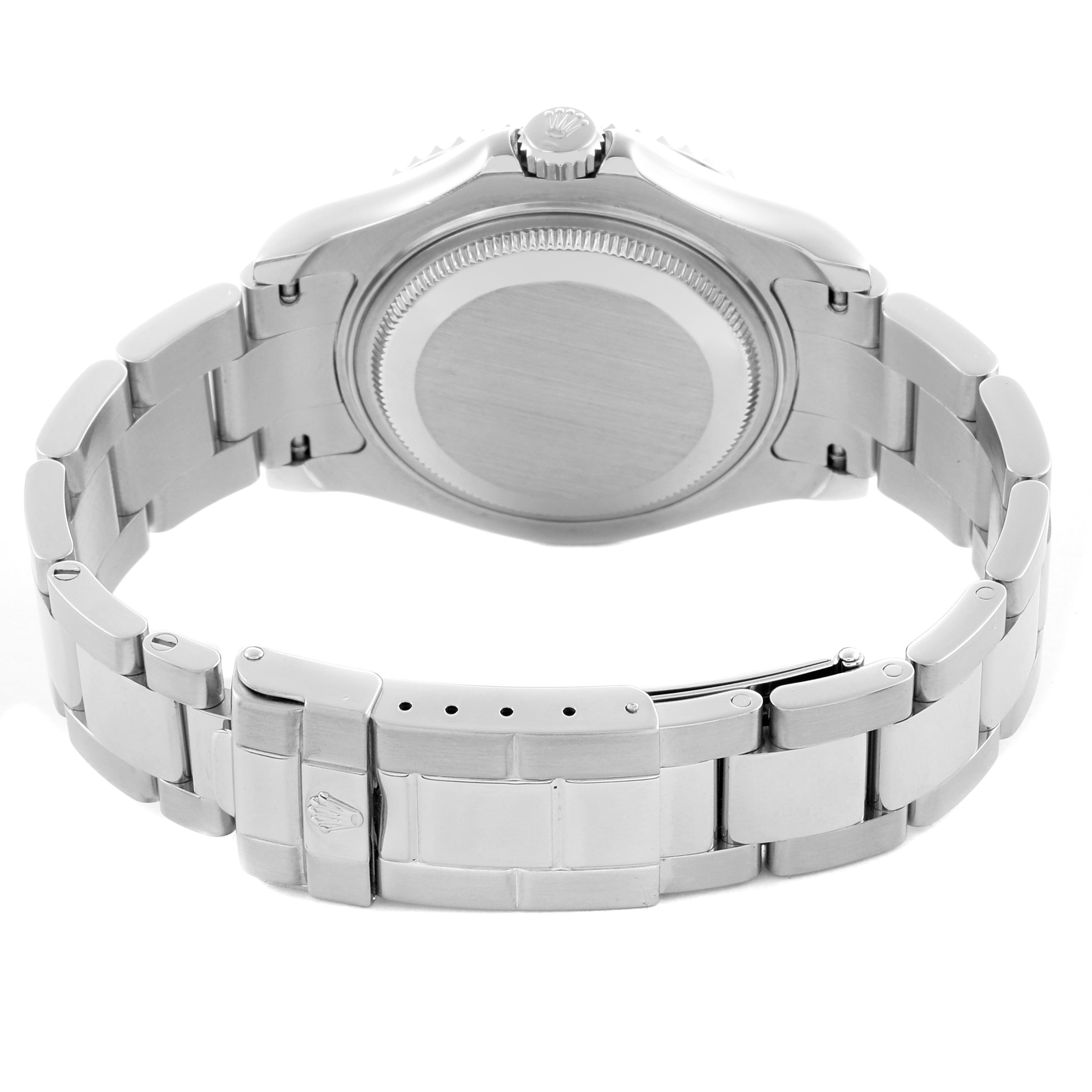 The image shows the back view of a Rolex Yacht-Master 168622 Men's Stainless Steel Silver Dial 168622 Men's Stainless Steel Silver Dial, highlighting the bracelet and clasp.