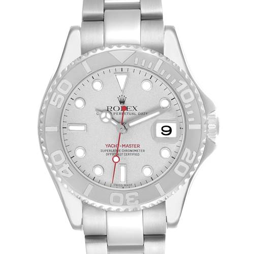 The image shows a front view of a Rolex Turn-o-Graph 168622 Men's Stainless Steel Silver Dial 168622 Men's Stainless Steel Silver Dial watch, highlighting the dial, bezel, and part of the bracelet.