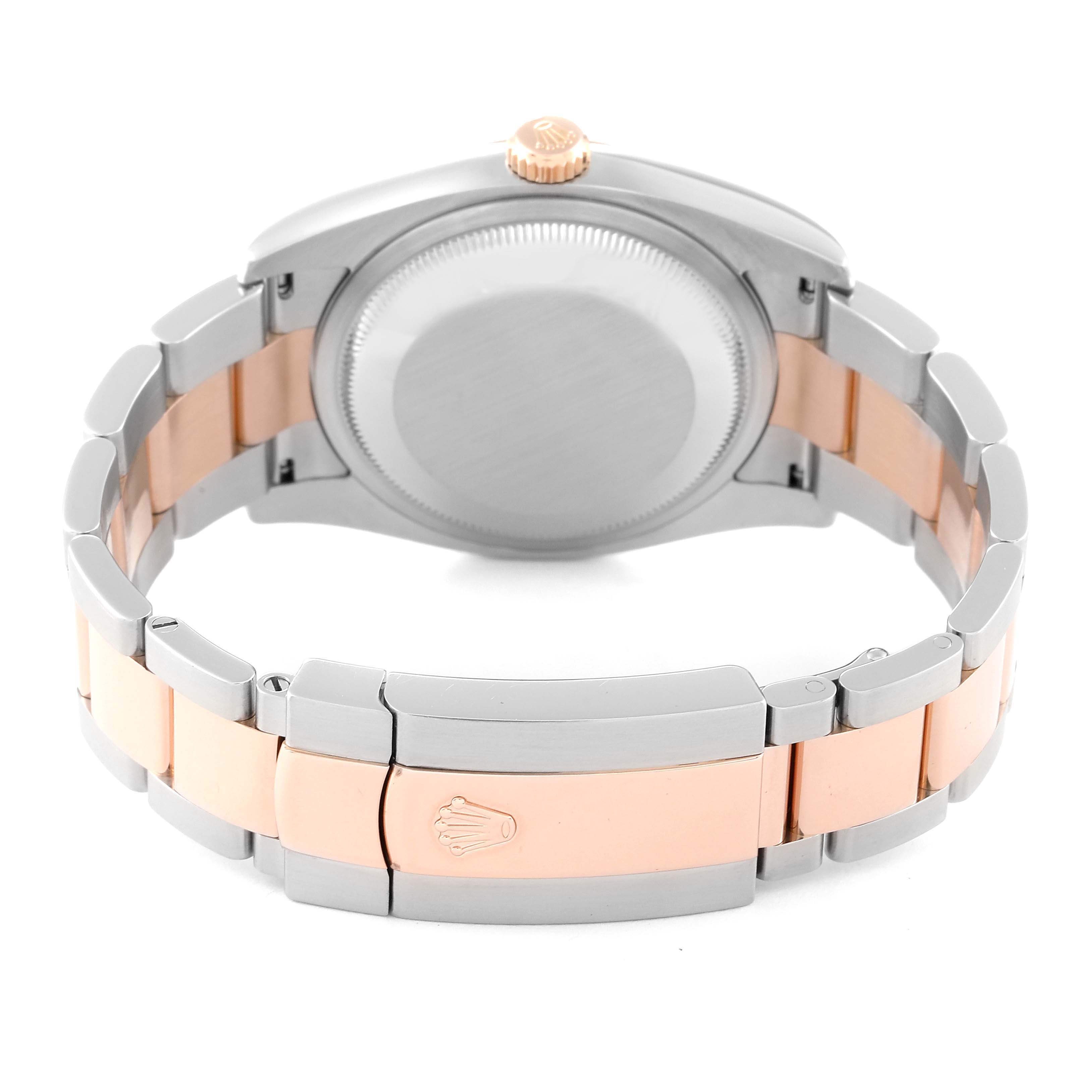 This image shows the back view of a Rolex Datejust 116201 Men's Steel and Gold (two tone) Silver Dial 116201 Men's Steel and Gold (two tone) Silver Dial watch, highlighting the case back, crown, and clasp.