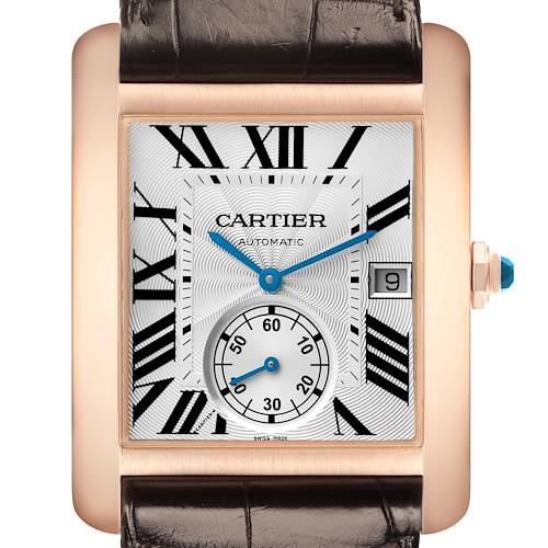 Photo of Cartier Tank MC Rose Gold Silver Dial Mens Watch W5330001 Box Papers