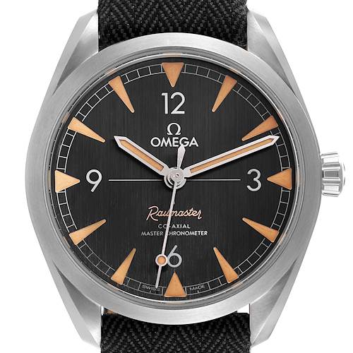 The image shows a front view of the Omega Seamaster 220.10.40.20.01.001 Men's Stainless Steel Black Dial 220.10.40.20.01.001 Men's Stainless Steel Black Dial watch, highlighting the dial, hands, and bezel.