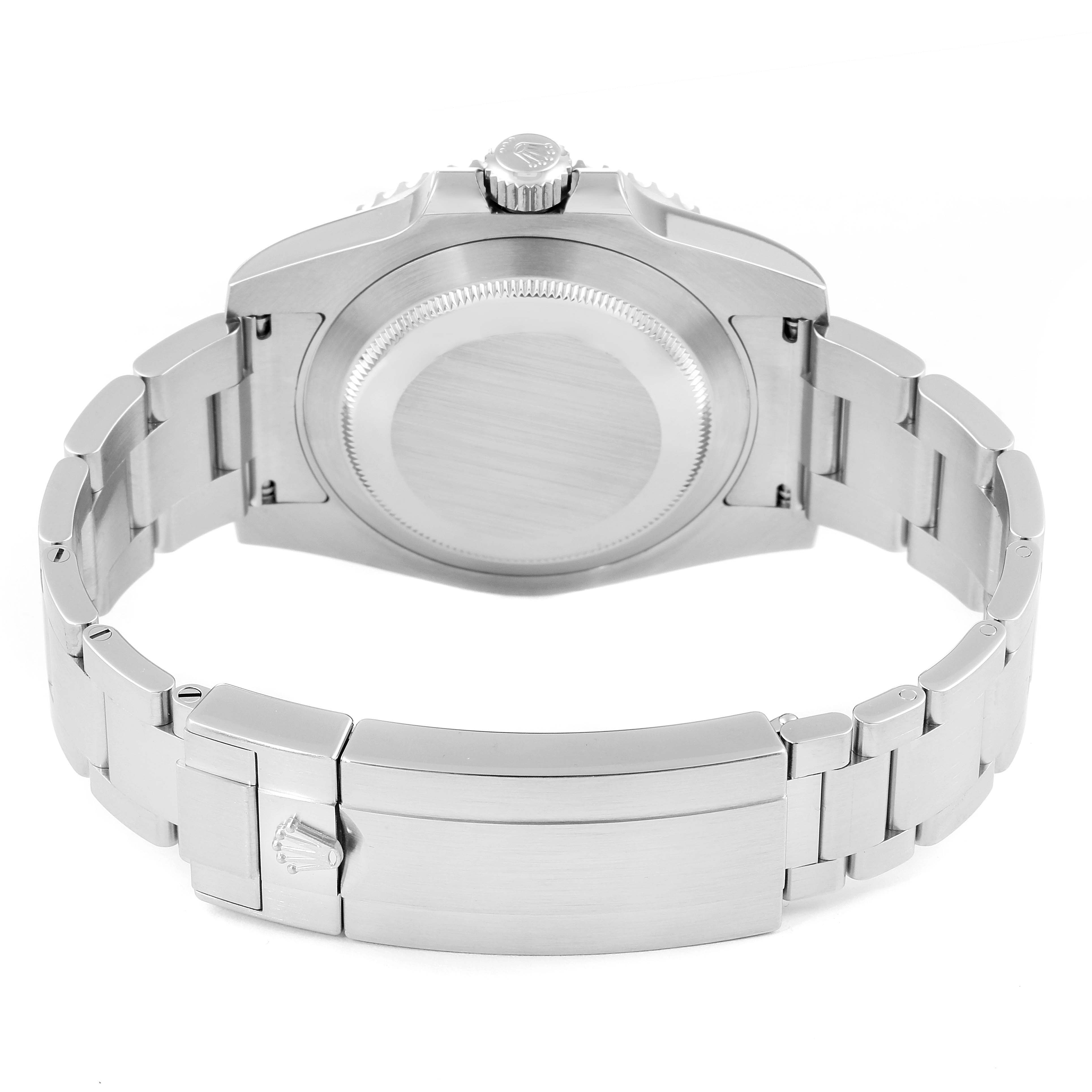 This image shows the back view of a Rolex Submariner 116610LN Men's Stainless Steel Black Dial 116610LN Men's Stainless Steel Black Dial watch, focusing on the case back, bracelet, and clasp.