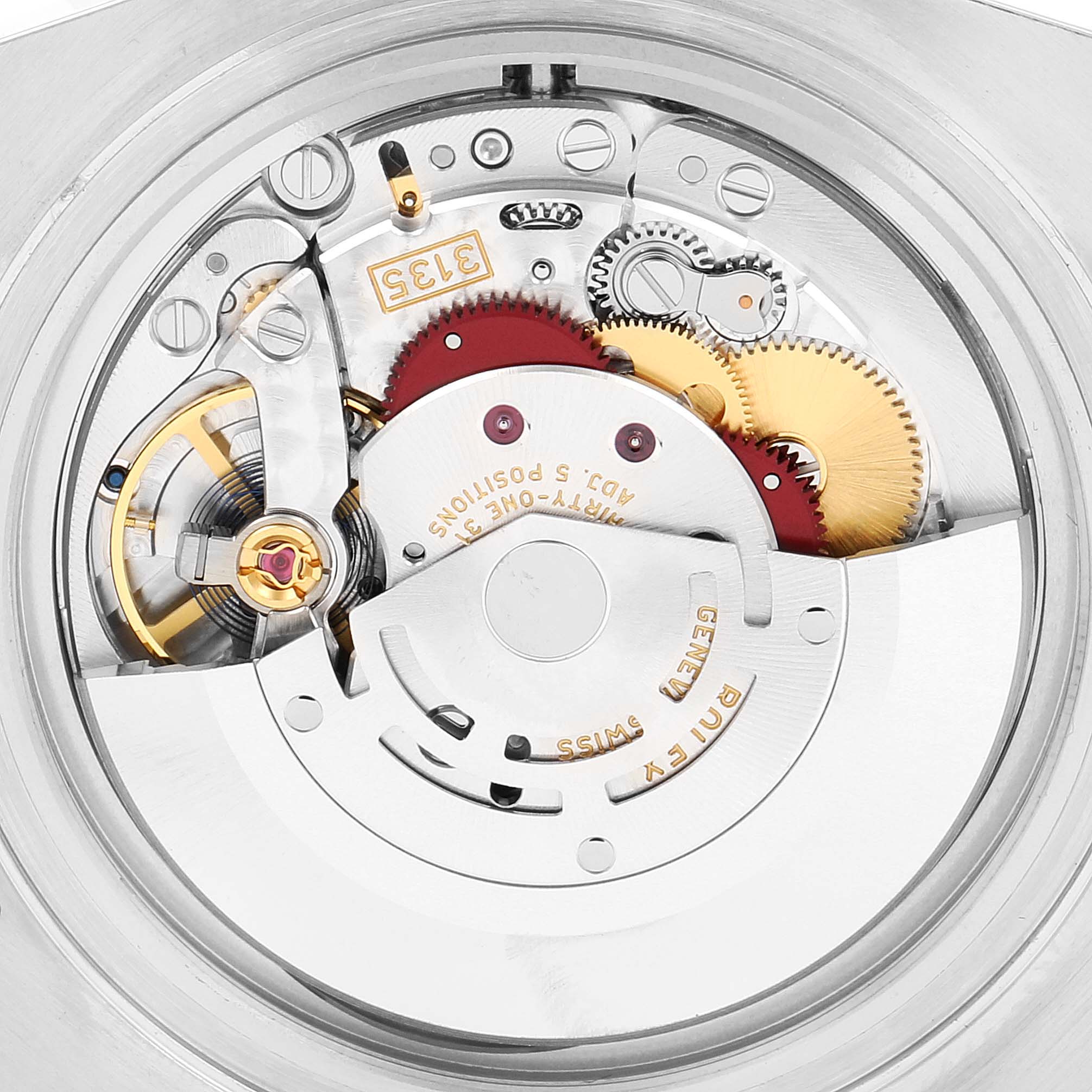 This close-up image captures the interior movement mechanism of the Rolex Submariner 116610LN Men's Stainless Steel Black Dial 116610LN Men's Stainless Steel Black Dial watch, showcasing gears and intricate components.