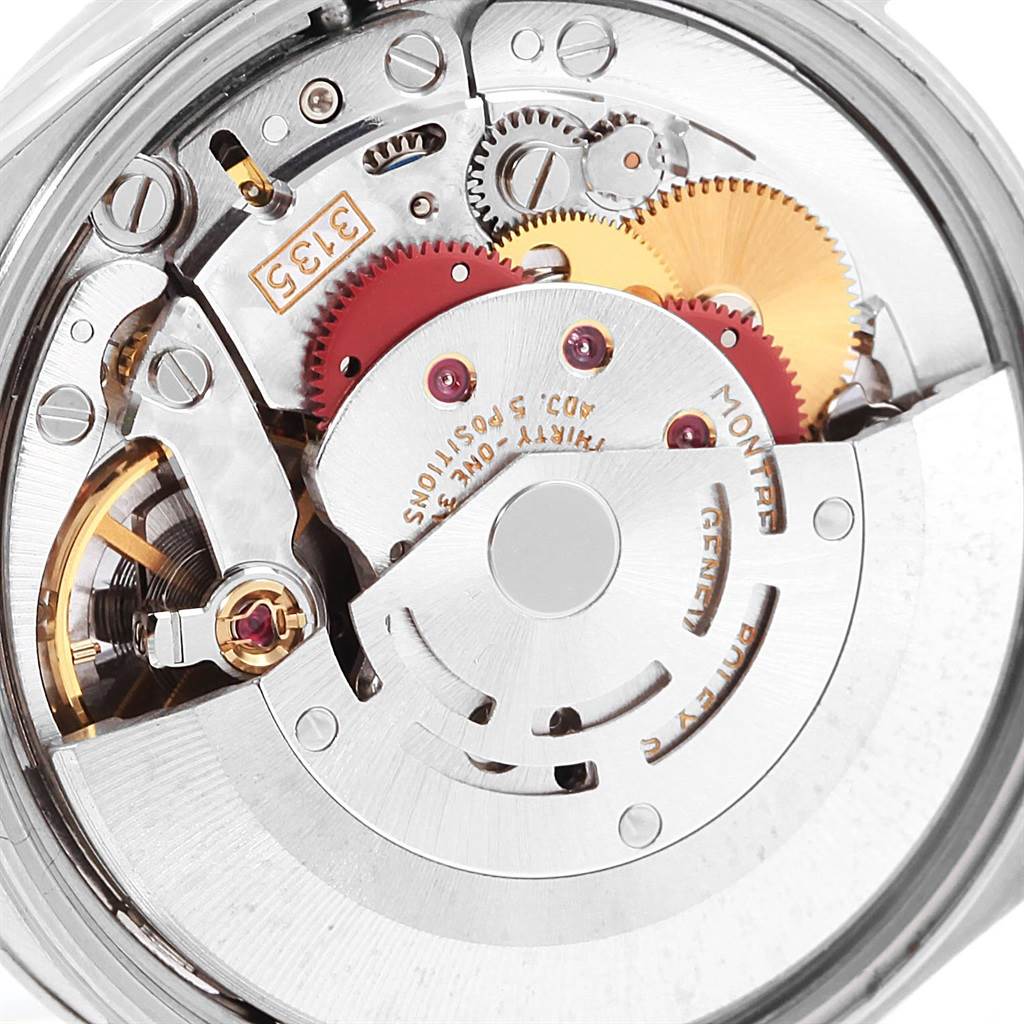 This image shows a close-up view of the internal mechanical movement of a Rolex Date 15200 Men's Stainless Steel Silver Dial 15200 Men's Stainless Steel Silver Dial model.