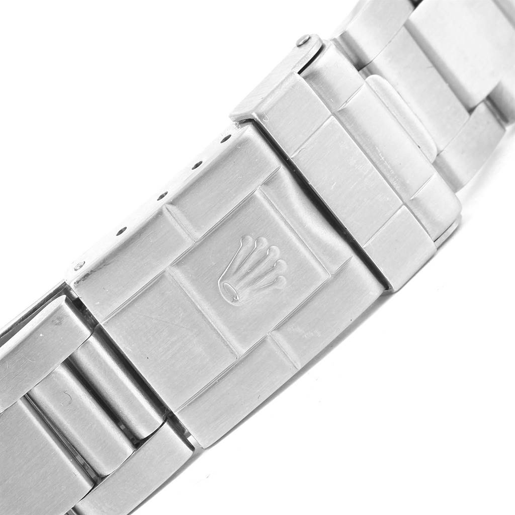 This image shows the clasp and part of the bracelet of a Rolex GMT-Master 16710 Men's Stainless Steel Black Dial 16710 Men's Stainless Steel Black Dial watch.