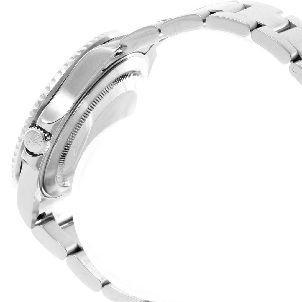 The image shows a side view of the Rolex GMT-Master 16710 Men's Stainless Steel Black Dial 16710 Men's Stainless Steel Black Dial watch, focusing on the case, bezel, crown, and bracelet.