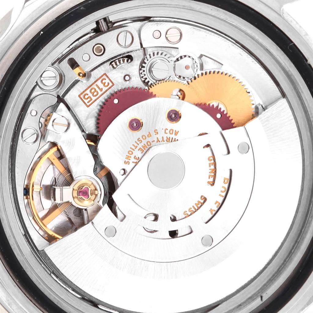 This image shows the internal mechanism and movement parts of a Rolex GMT-Master 16710 Men's Stainless Steel Black Dial 16710 Men's Stainless Steel Black Dial watch from a close-up angle.