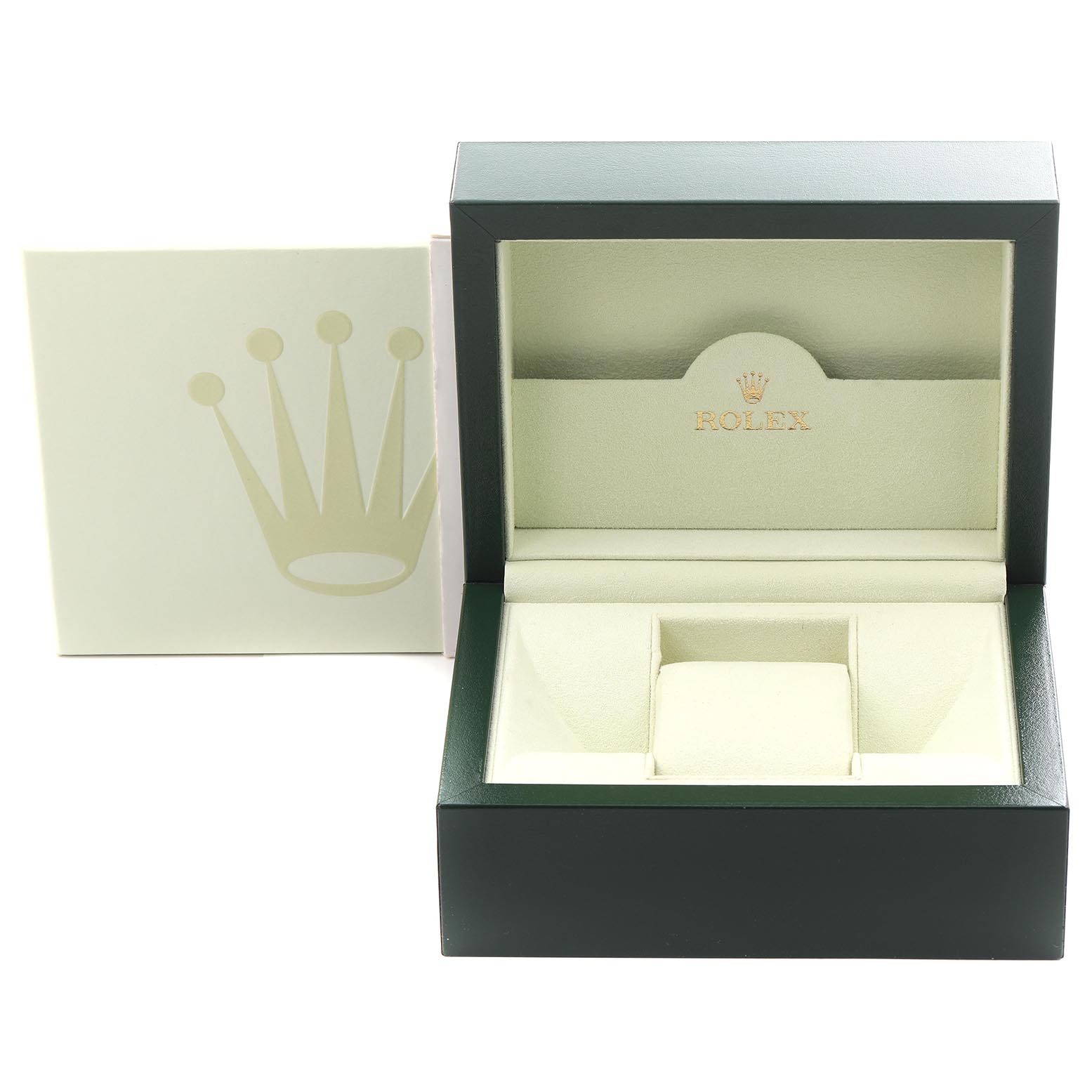 The image shows an open Rolex Yacht-Master 16622 Men's Stainless Steel Silver Dial 16622 Men's Stainless Steel Silver Dial box and outer packaging, viewed from the front.