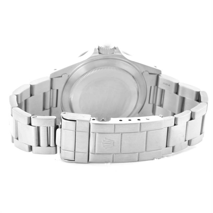 This image shows the back case and clasp of a Rolex Submariner 14060 Men's Stainless Steel Black Dial 14060 Men's Stainless Steel Black Dial watch, viewed from the rear.