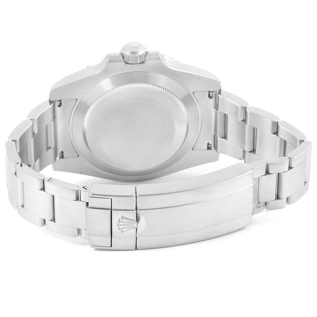 This image shows the back view of the Rolex Submariner 116610 Men's Stainless Steel Black Dial 116610 Men's Stainless Steel Black Dial, highlighting the case back and part of the bracelet.