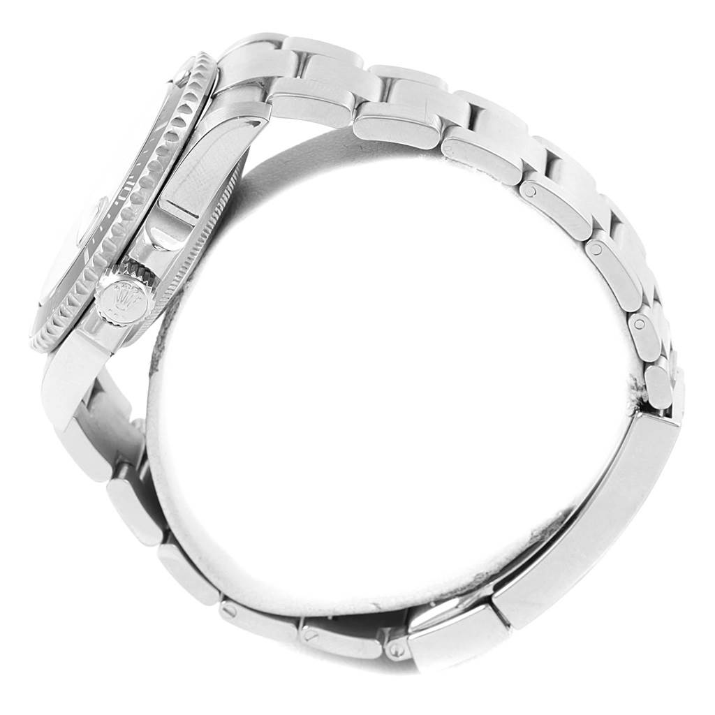 The image shows a side angle of a Rolex Submariner 116610 Men's Stainless Steel Black Dial 116610 Men's Stainless Steel Black Dial watch, highlighting the bezel, crown, and bracelet.