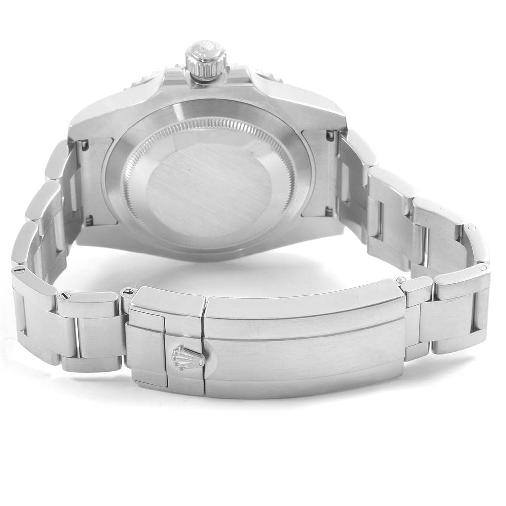 The image shows the back case, crown, and bracelet clasp of a Rolex Submariner 116610 Men's Stainless Steel Black Dial 116610 Men's Stainless Steel Black Dial watch from a rear angle.