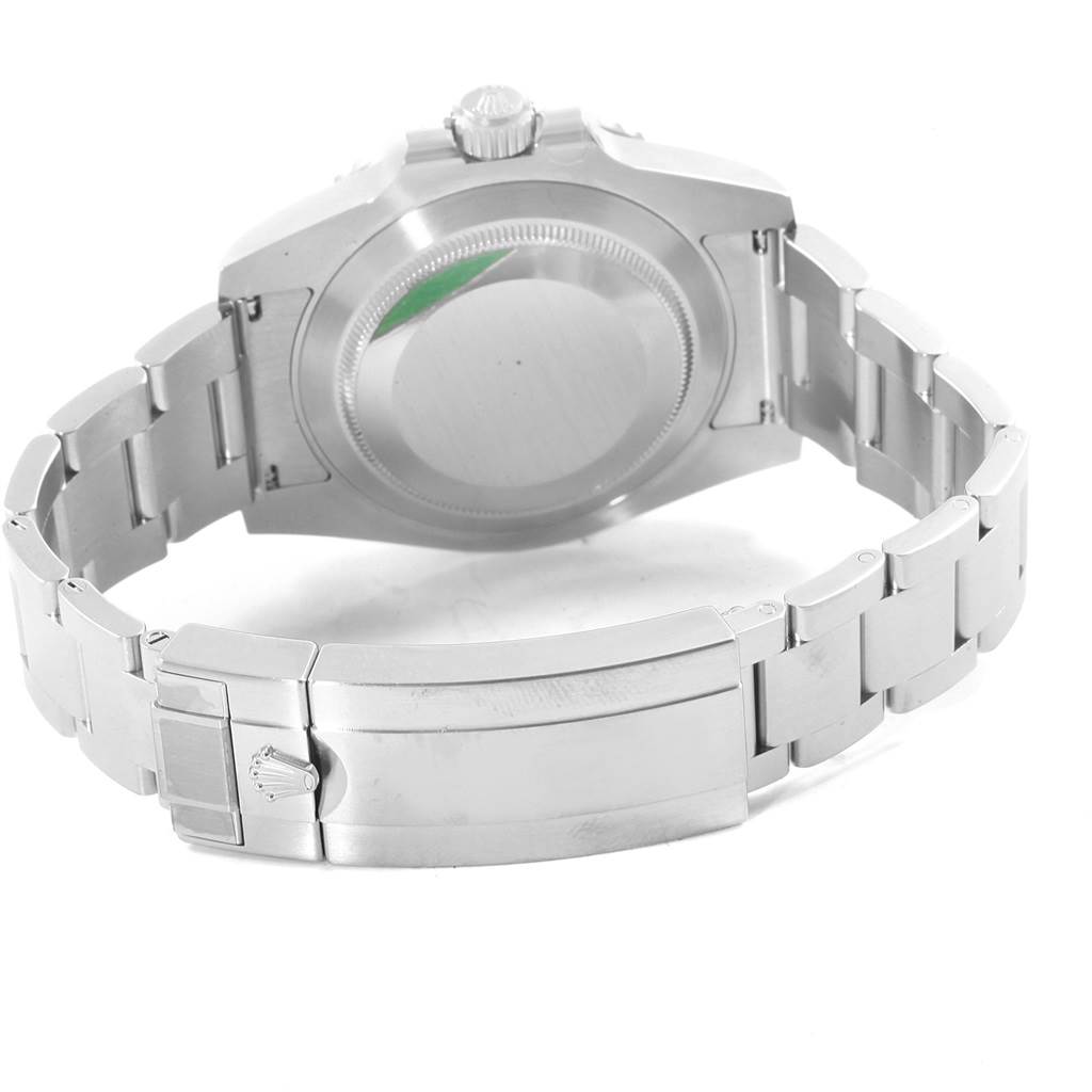 This image shows the back case and bracelet clasp of a Rolex Submariner 116610 Men's Stainless Steel Black Dial 116610 Men's Stainless Steel Black Dial watch from a rear angle.