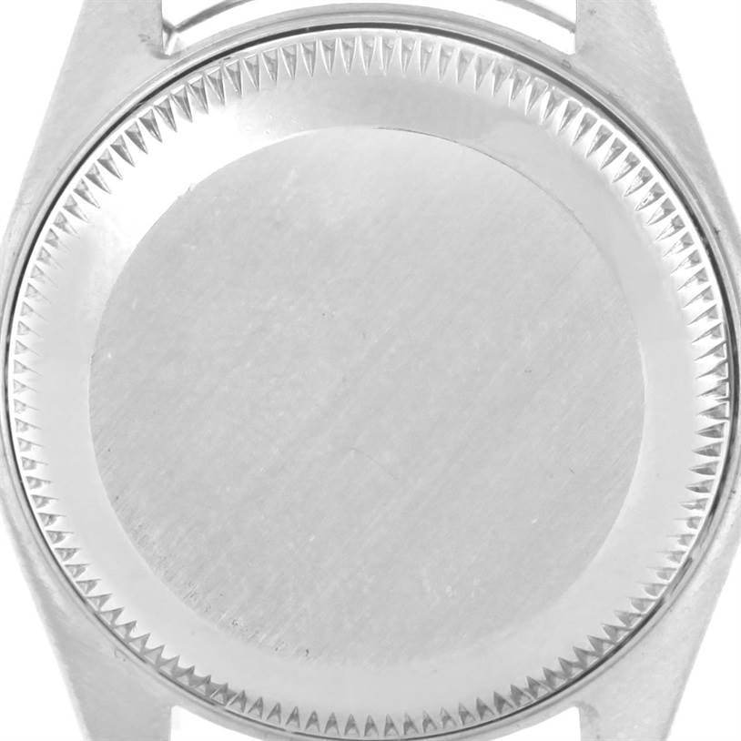 This image shows the bezel and unfinished case of a Rolex Datejust 79174 Women's Stainless Steel Mother of Pearl Dial 79174 Women's Stainless Steel Mother of Pearl Dial watch from a top-down angle.