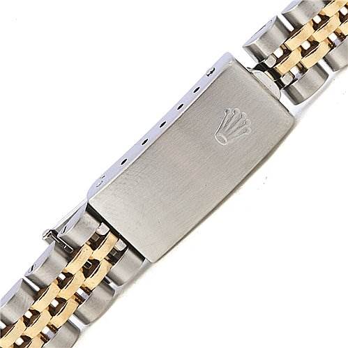 The image shows the clasp and part of the bracelet of a Rolex Datejust 69173 Women's Stainless Steel Silver Dial 69173 Women's Stainless Steel Silver Dial watch.