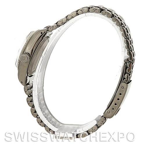 The image shows a side view of a Rolex Datejust 6917 Women's Stainless Steel Silver Dial 6917 Women's Stainless Steel Silver Dial watch, focusing on the clasp, bracelet, and case profile.