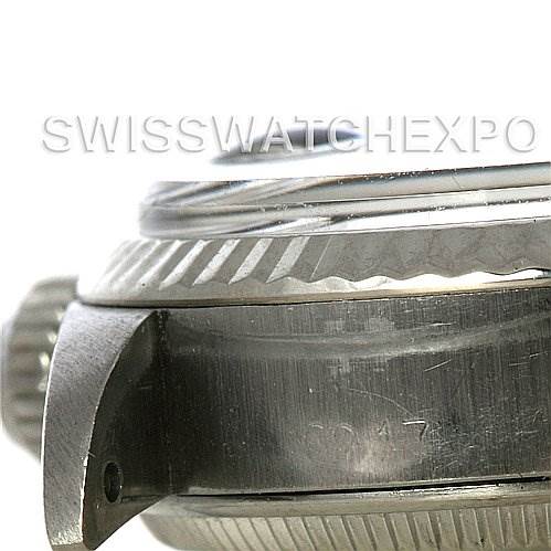 The image shows a detailed side view of the bezel and case of a Rolex Datejust 6917 Women's Stainless Steel Silver Dial 6917 Women's Stainless Steel Silver Dial watch.