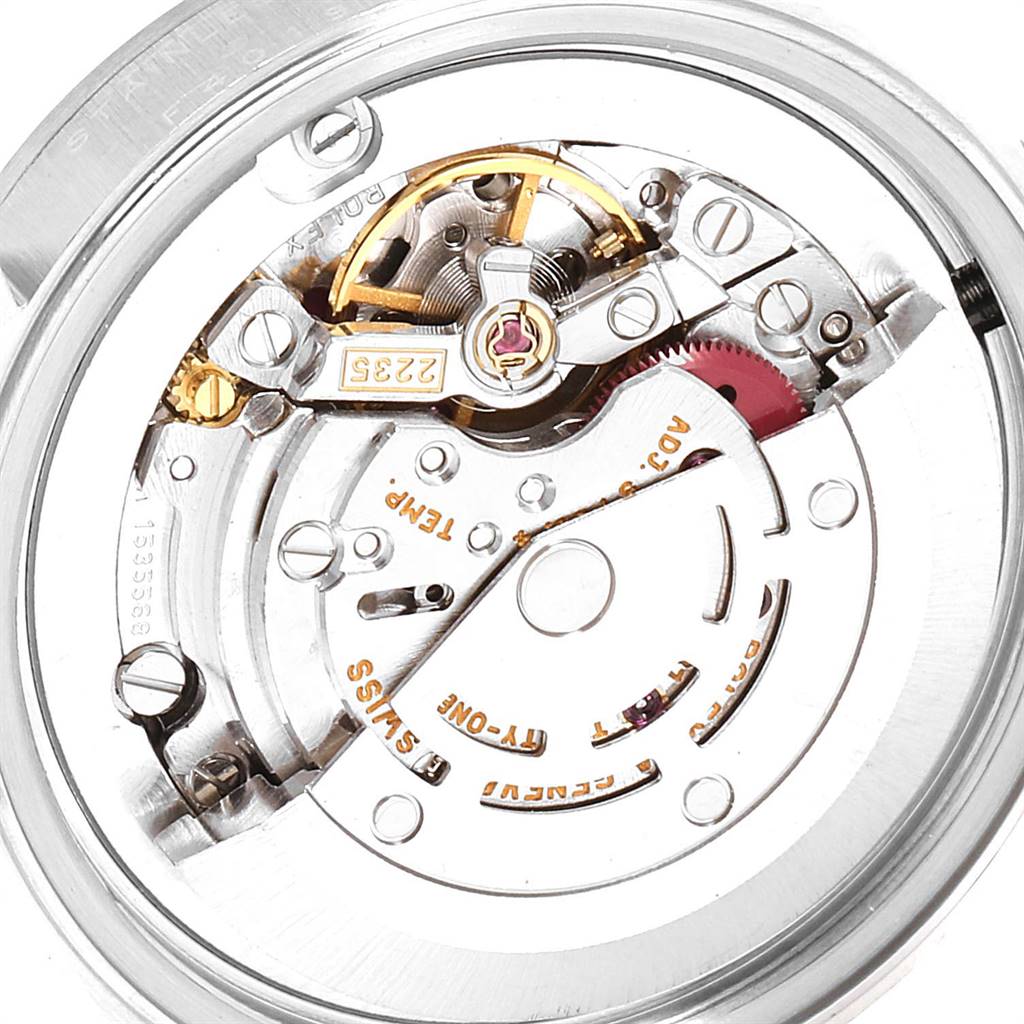 This image shows the movement mechanism of a Rolex Mid-Size 78240 Women's Stainless Steel Blue Dial 78240 Women's Stainless Steel Blue Dial model, viewed from the back case.