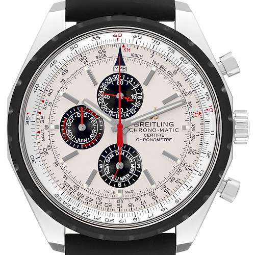 This Limited Series Breitling Chrono-Matic watch is shown from the front, displaying its dial, subdials, and bezel.
