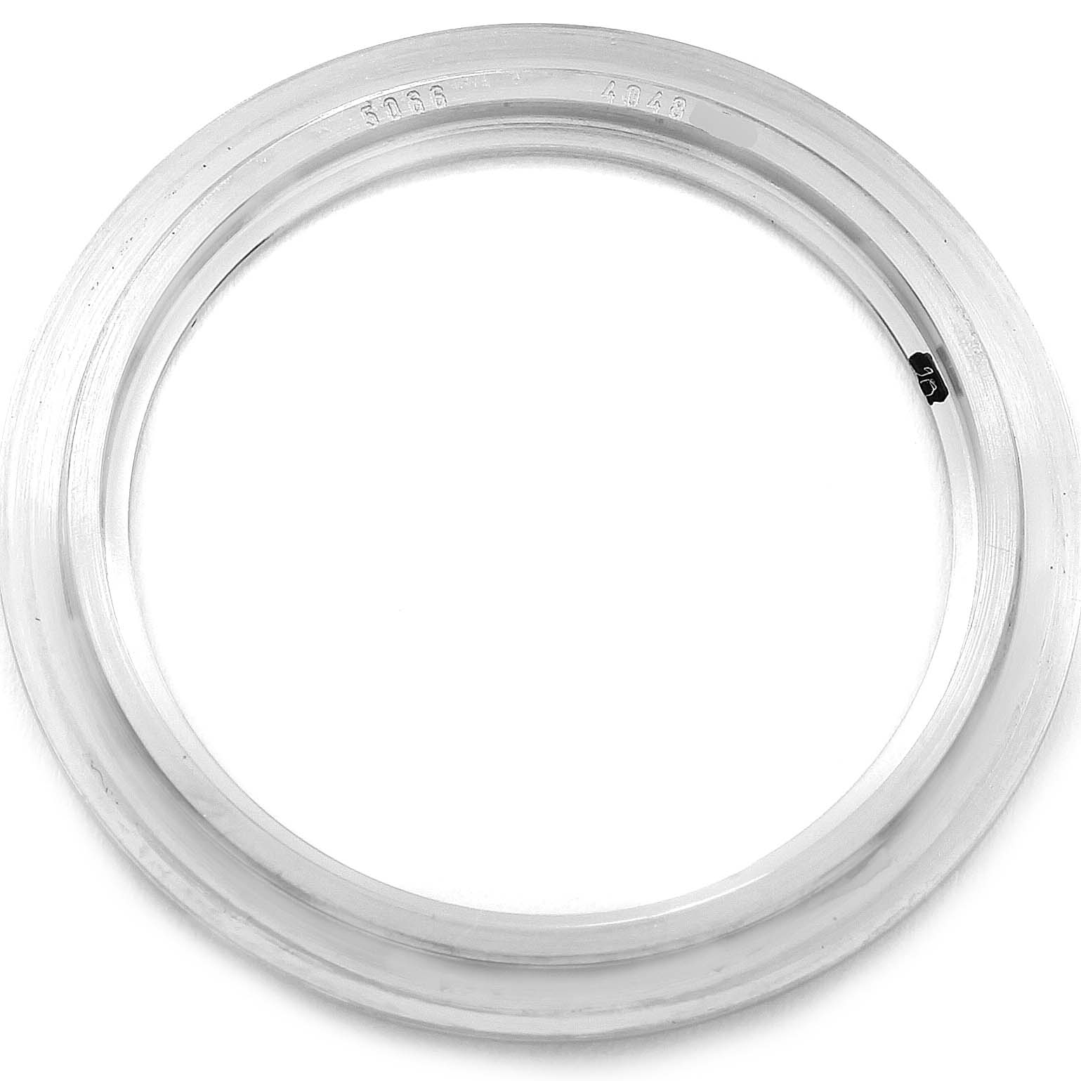 This image shows a top view of the bezel of a Patek Philippe Aquanaut 5066 Men's Stainless Steel Black Dial 5066 Men's Stainless Steel Black Dial watch.