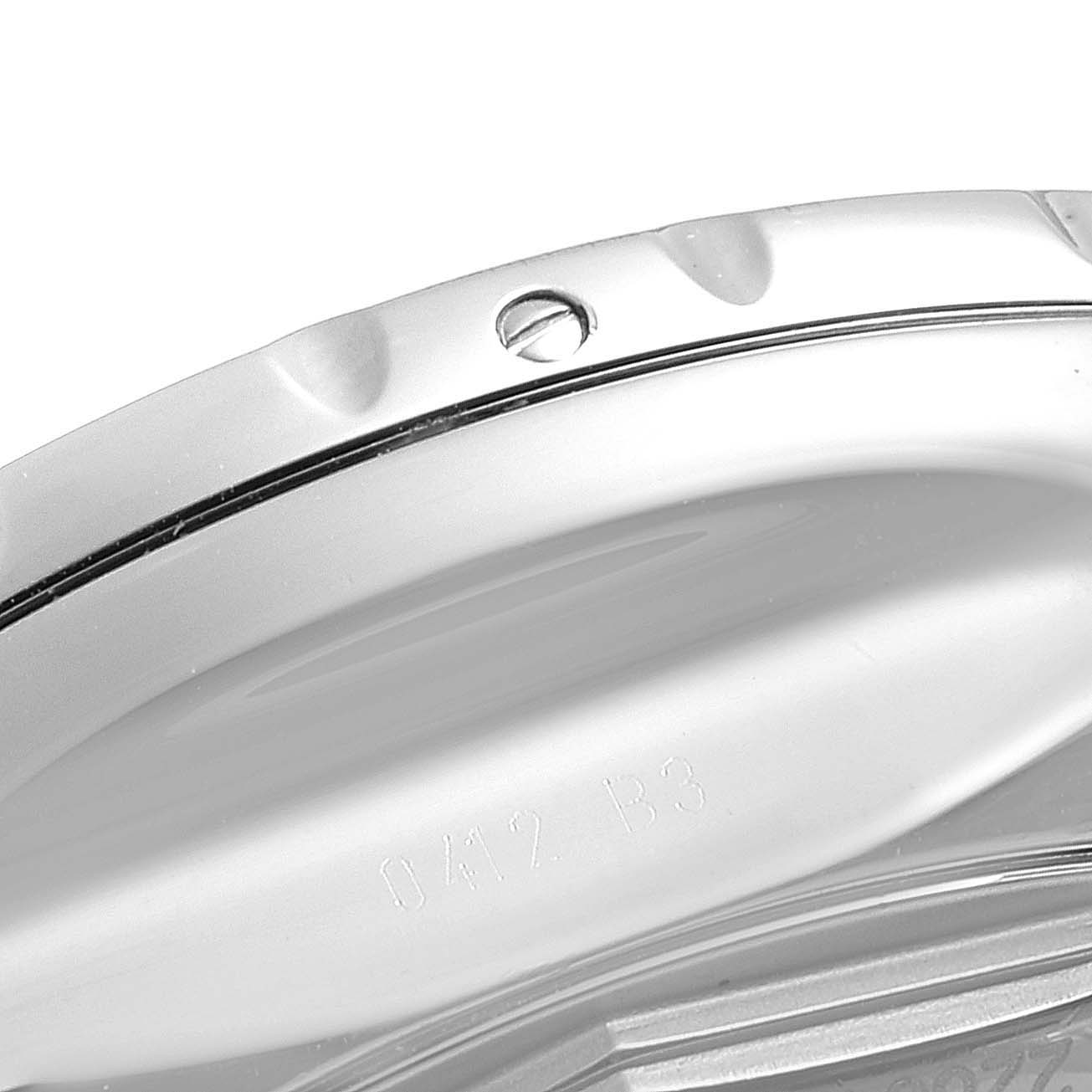 This is a close-up of the bezel and case of a Breitling Bentley A26364 Men's Stainless Steel Black Dial A26364 Men's Stainless Steel Black Dial model watch.