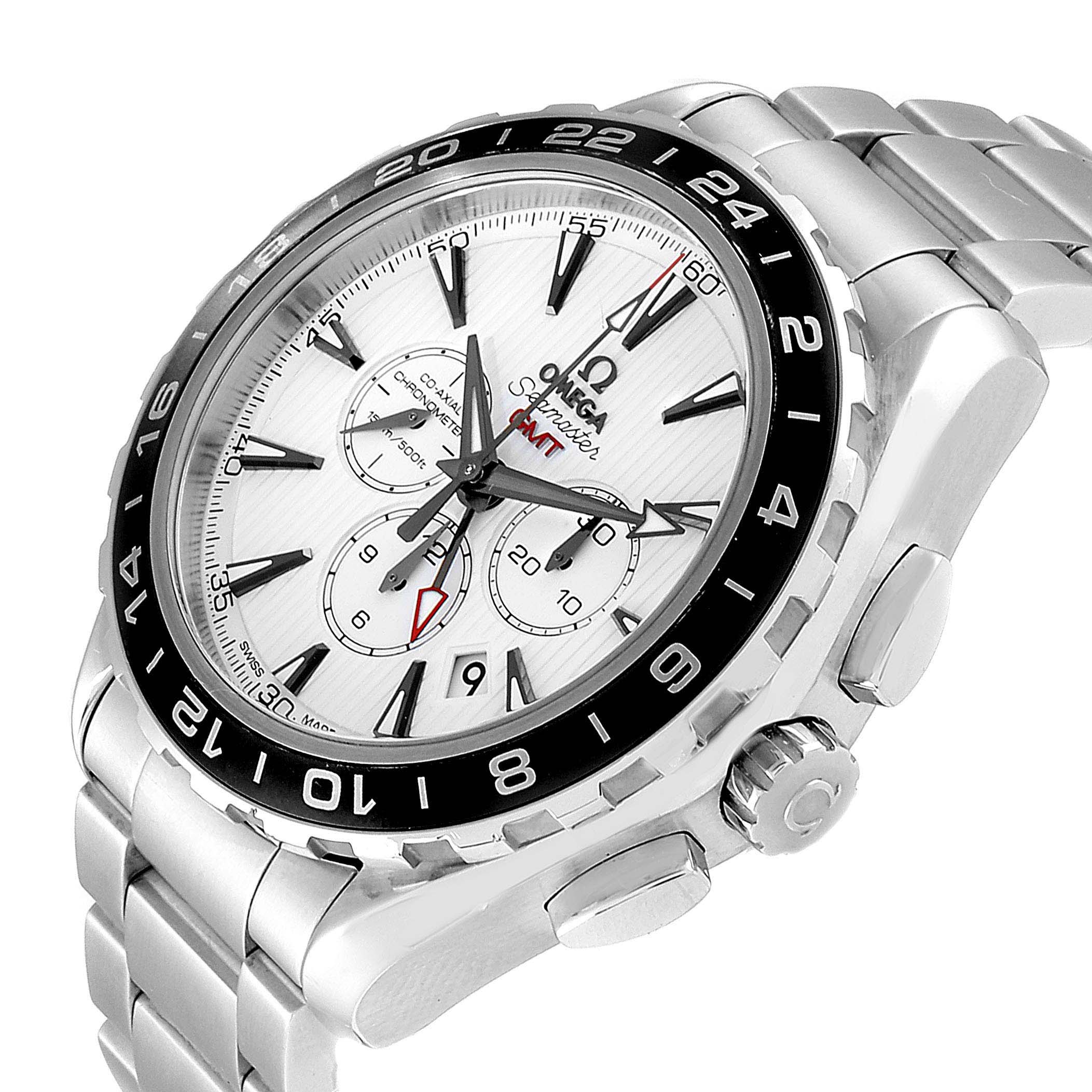 The image shows an Omega Aqua Terra 231.10.44.52.04.001 Men's Stainless Steel White Dial 231.10.44.52.04.001 Men's Stainless Steel White Dial watch at an angle highlighting the face, crown, and side buttons.