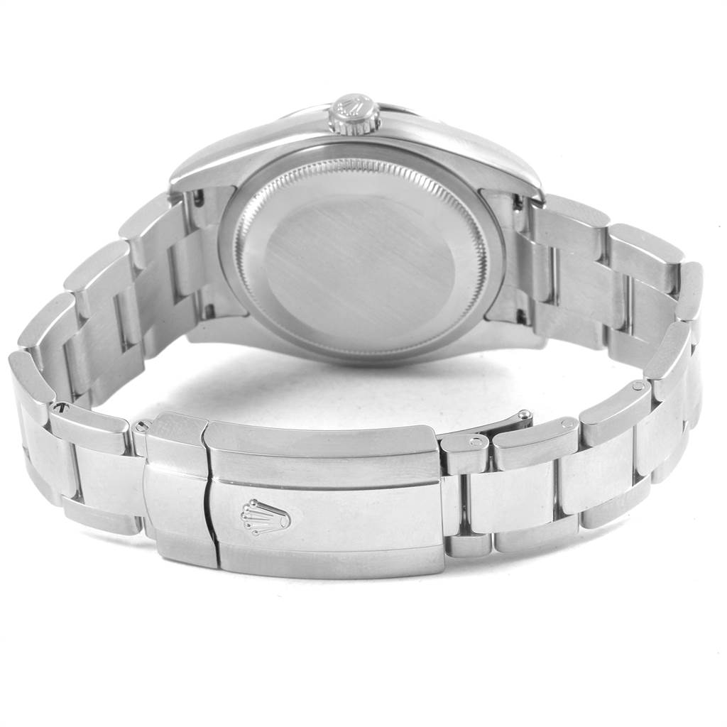 The image shows the back case and bracelet of a Rolex Turn-o-Graph 116264 Men's Stainless Steel Black Dial 116264 Men's Stainless Steel Black Dial watch, viewed from behind.