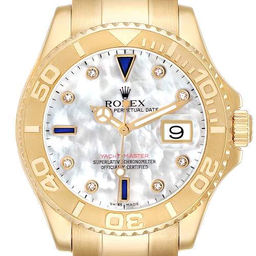 The Rolex Turn-o-Graph watch is shown from a front angle, highlighting its bezel, dial, and crown.