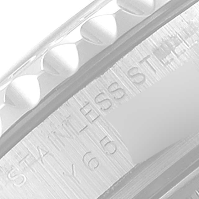 The image shows a close-up of the stainless steel bezel and case edge of a Rolex Yacht-Master 169622 Women's Stainless Steel Silver Dial 169622 Women's Stainless Steel Silver Dial watch.