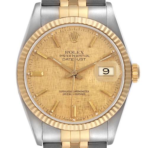 The Rolex Vintage Collection 16013 Men's Steel and Gold (two tone) Champagne Dial 16013 Men's Steel and Gold (two tone) Champagne Dial model is shown from the front, displaying the dial, bezel, and partial bracelet.
