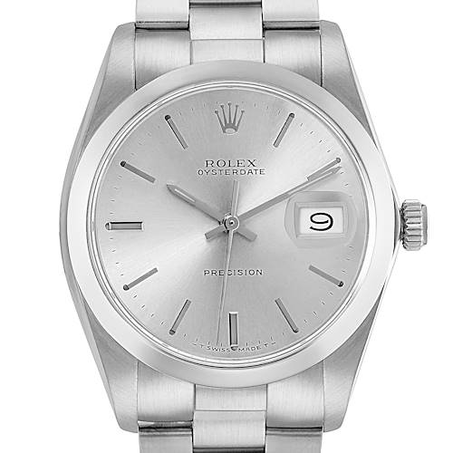 The Rolex Vintage Collection 6694 Men's Stainless Steel Silver Dial 6694 Men's Stainless Steel Silver Dial watch is shown from the front, displaying the dial, hour markers, date window, and bracelet.
