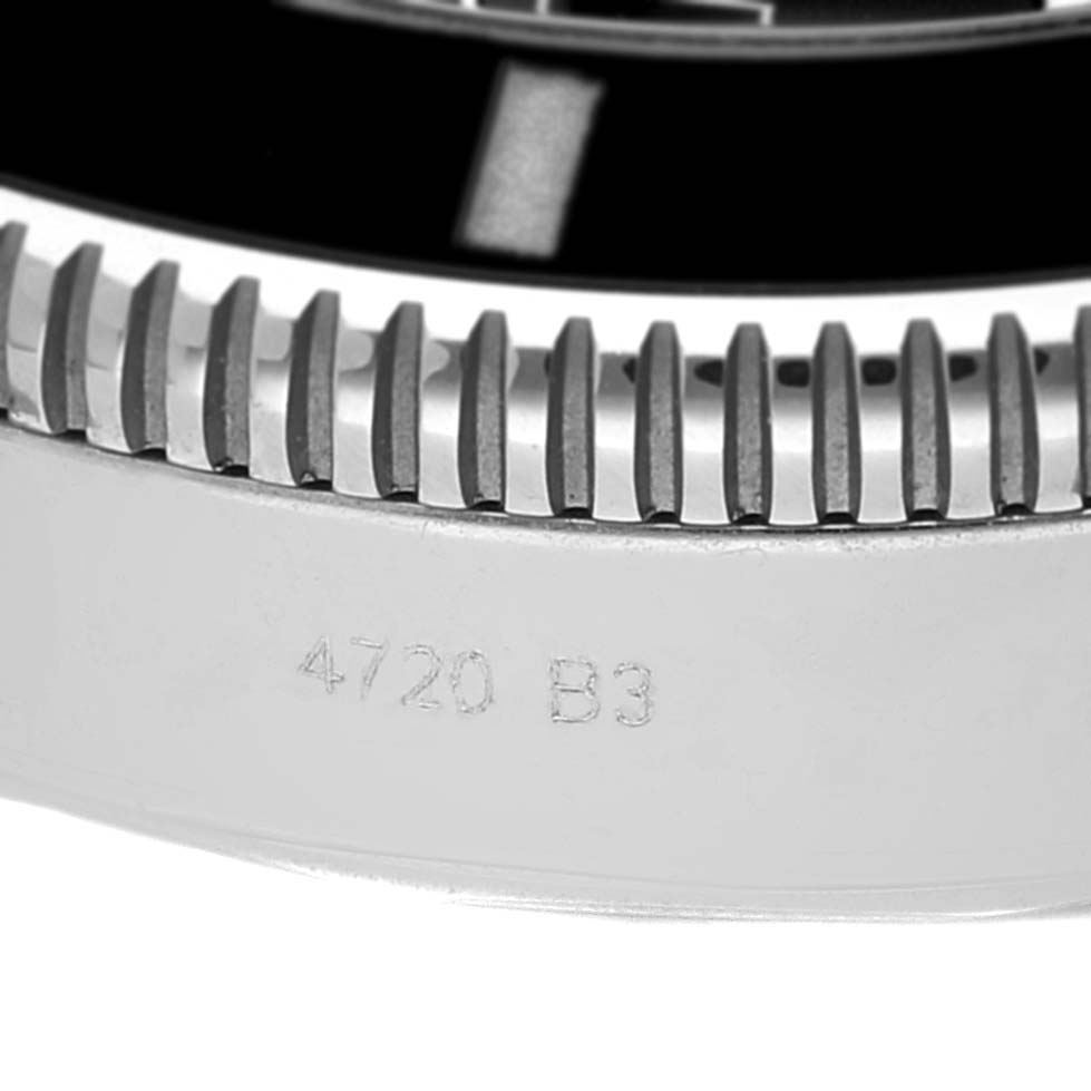The image shows a close-up of the bezel and case side of a Breitling Superocean AB2010161C1A1 Men's Stainless Steel Black Dial AB2010161C1A1 Men's Stainless Steel Black Dial watch with engraving "4720 B3" visible.