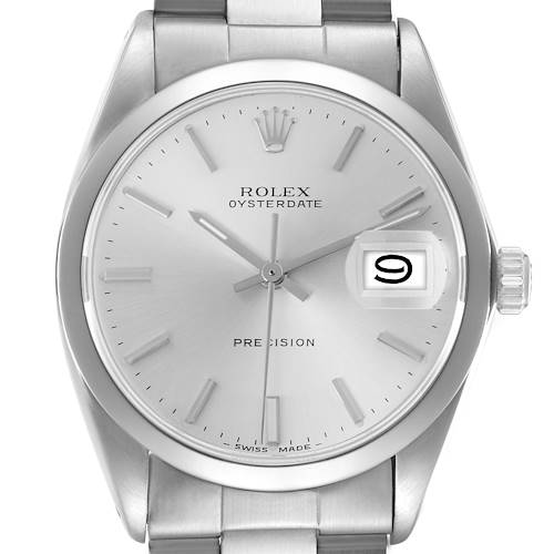 The Rolex Vintage Collection 6694 Men's Stainless Steel Silver Dial 6694 Men's Stainless Steel Silver Dial watch is shown from a front angle, displaying the dial, hands, crown, and part of the bracelet.