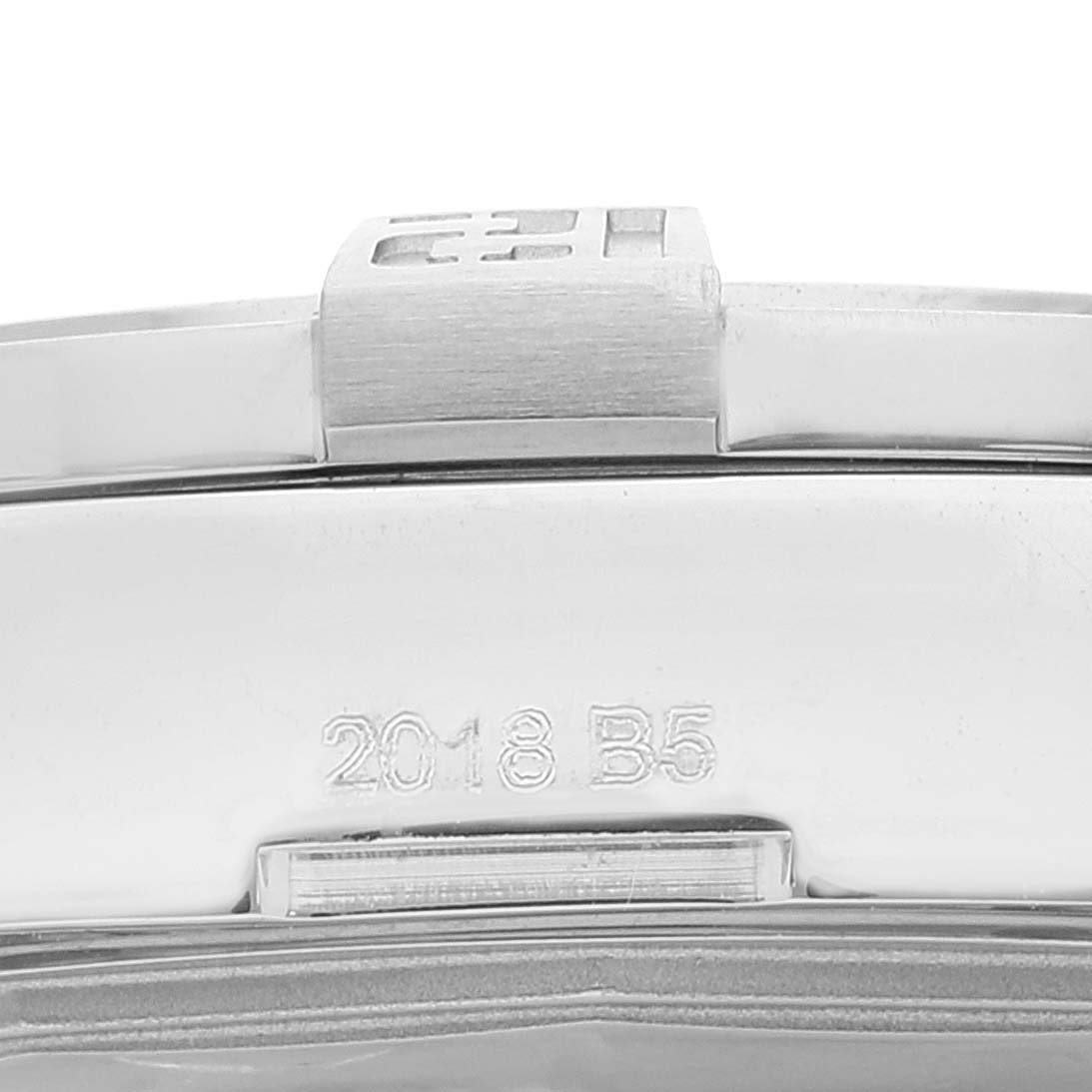 This image shows a close-up of the clasp and engraved part of the Breitling Avenger A3239011-C872-170A Men's Stainless Steel Mother of Pearl Dial A3239011-C872-170A Men's Stainless Steel Mother of Pearl Dial watch.