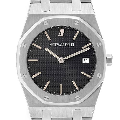 This image shows a front view of the Audemars Piguet Royal Oak men's watch, model number 56175ST, highlighting its distinctive octagonal bezel and dial.