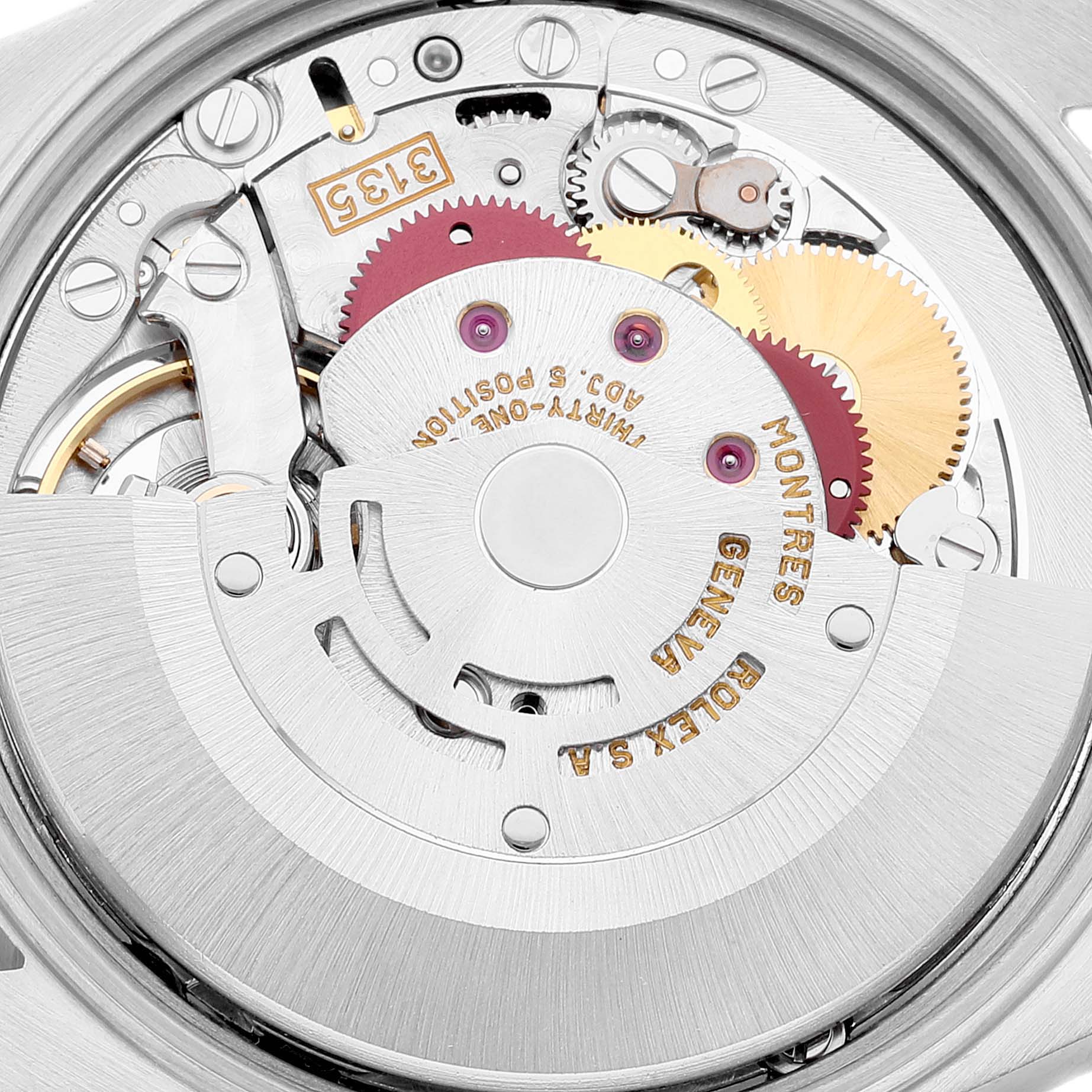 This image shows the internal mechanism and movement of a Rolex Date 15200 Men's Stainless Steel White Dial 15200 Men's Stainless Steel White Dial model watch.