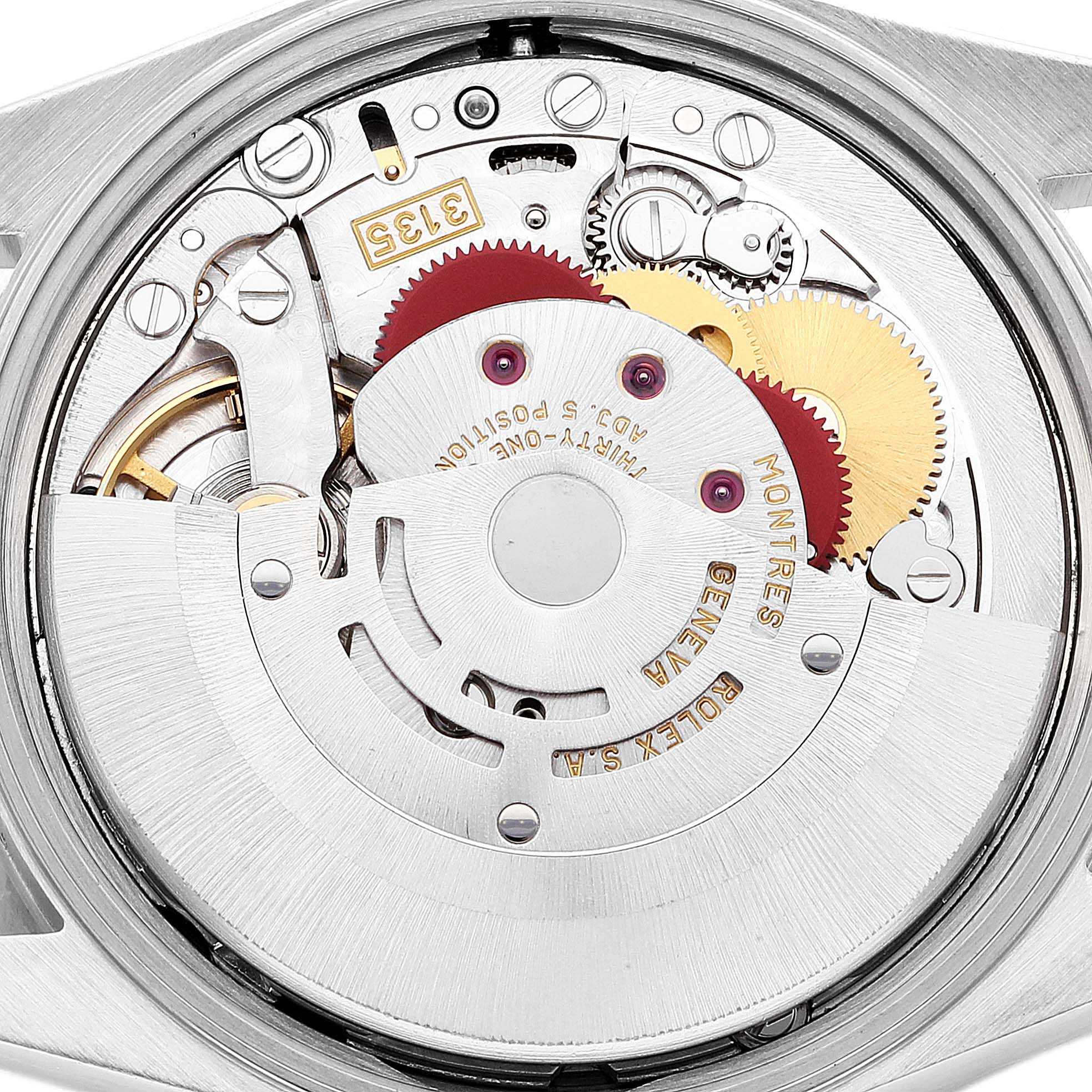 This image shows the inner mechanical movement of the Rolex Date 15200 Men's Stainless Steel Black Dial 15200 Men's Stainless Steel Black Dial model watch from a straight top-down angle.