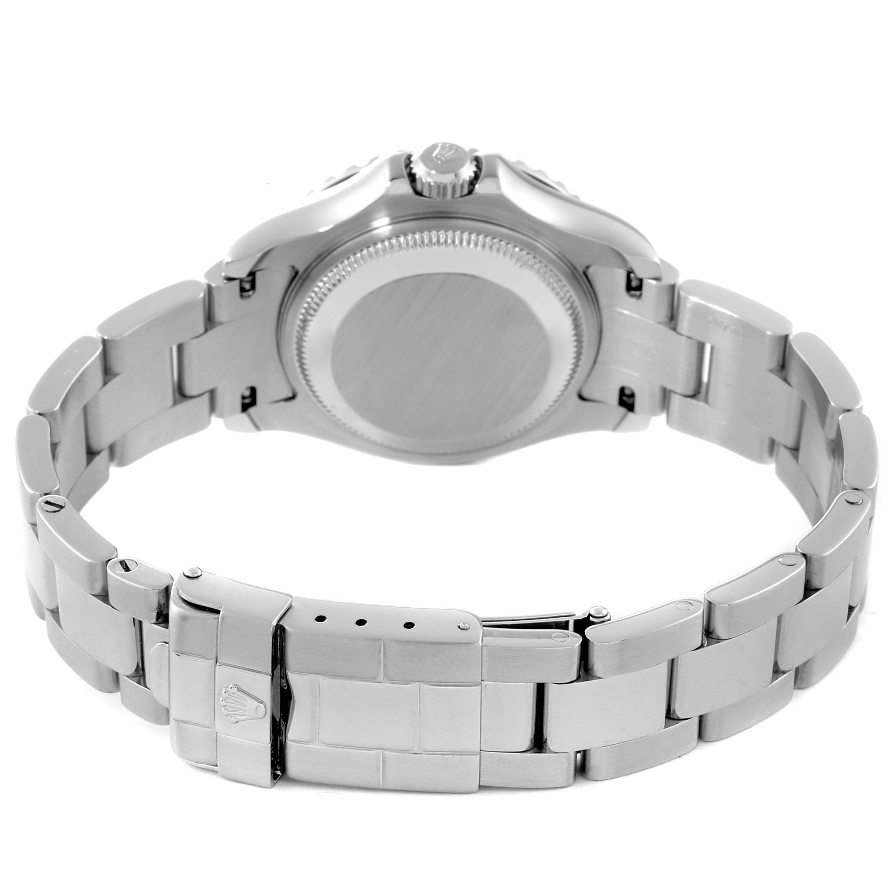 The image shows the back view of a Rolex Yacht-Master 169622 Women's Stainless Steel Silver Dial 169622 Women's Stainless Steel Silver Dial watch, highlighting the bracelet and clasp.