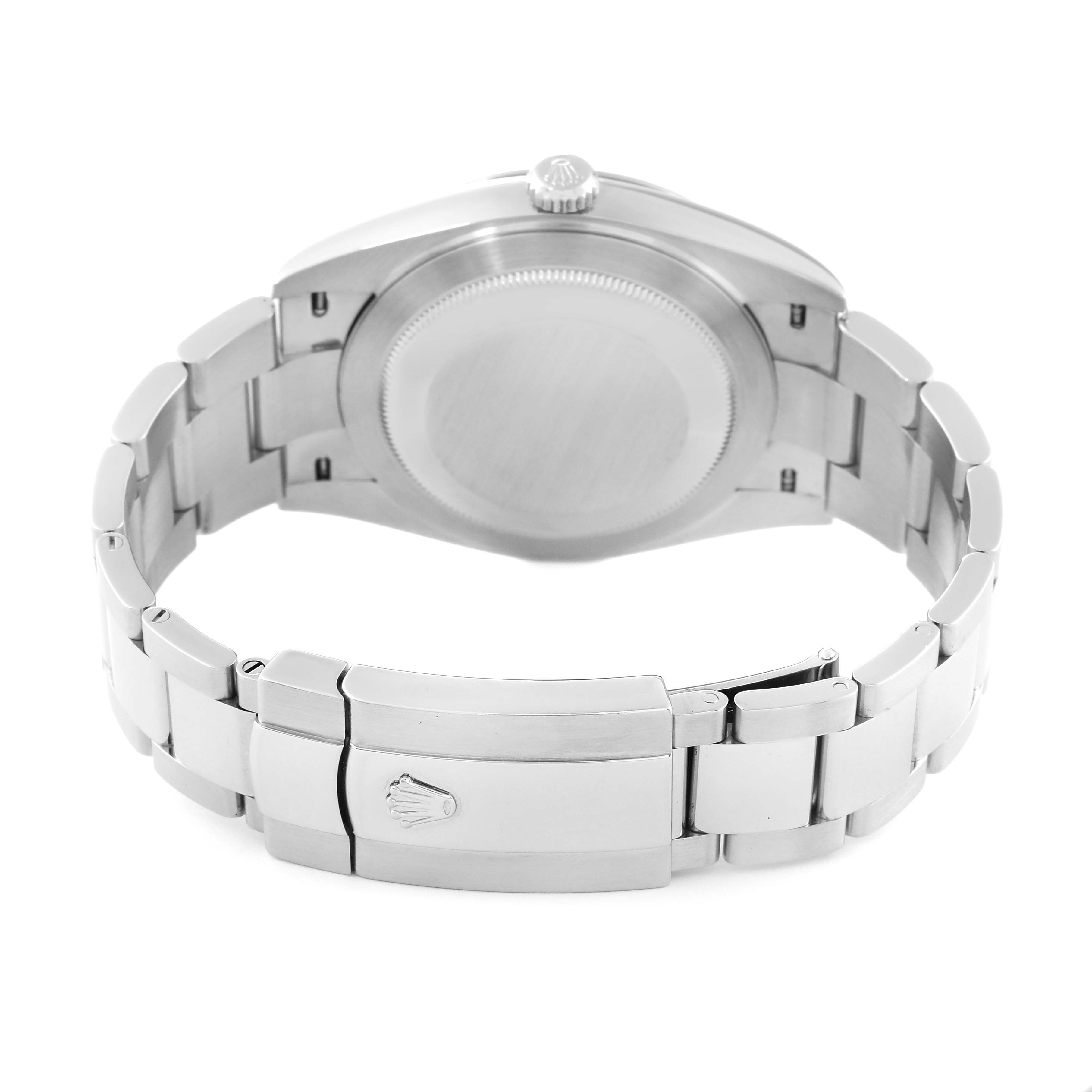 This image shows the back and clasp of a Rolex Datejust 41 126300 Men's Stainless Steel Silver Dial 126300 Men's Stainless Steel Silver Dial watch from a rear angle.