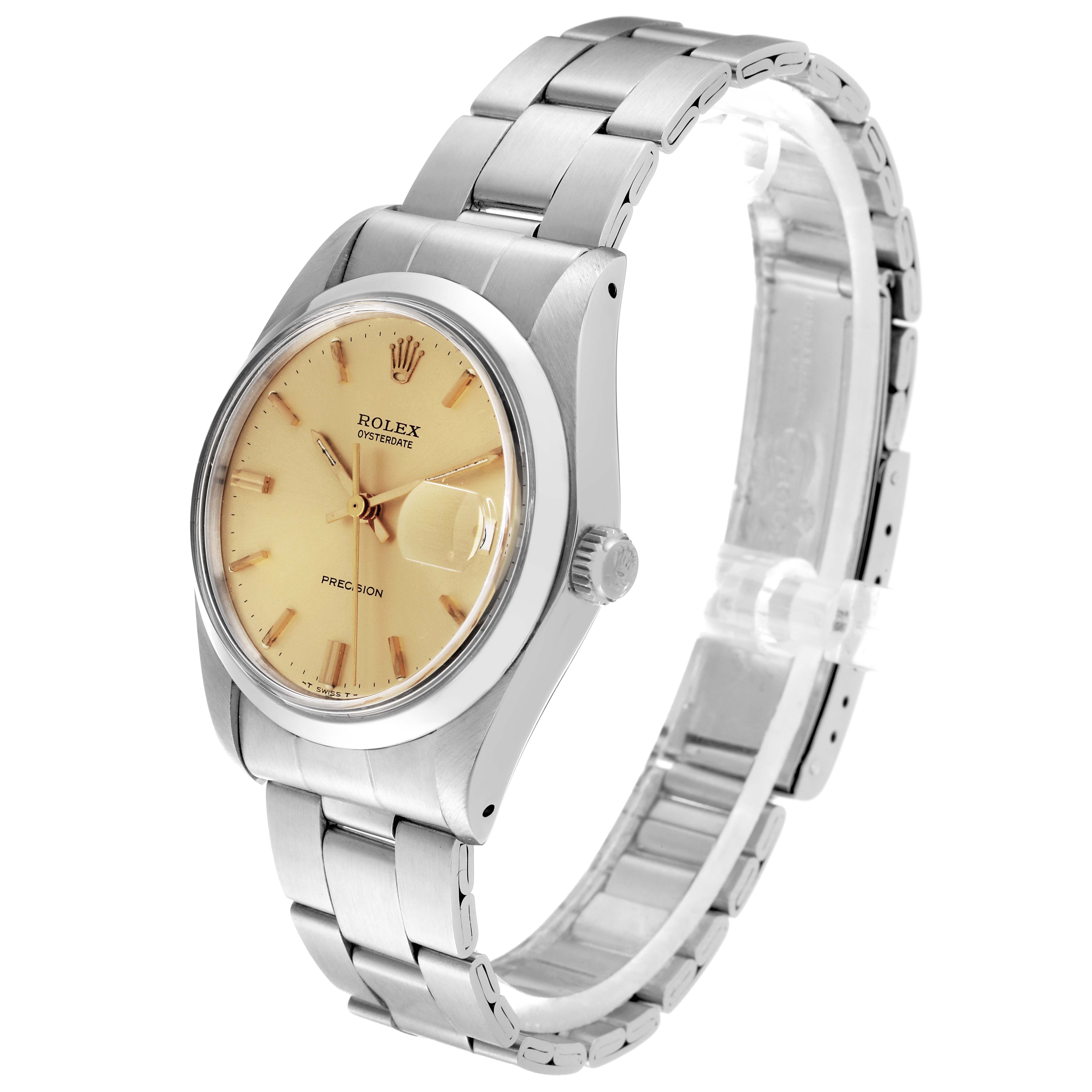 The image shows a Rolex Vintage Collection 6694 Men's Stainless Steel Champagne Dial 6694 Men's Stainless Steel Champagne Dial model watch at a three-quarter angle, highlighting the face, bezel, and bracelet.