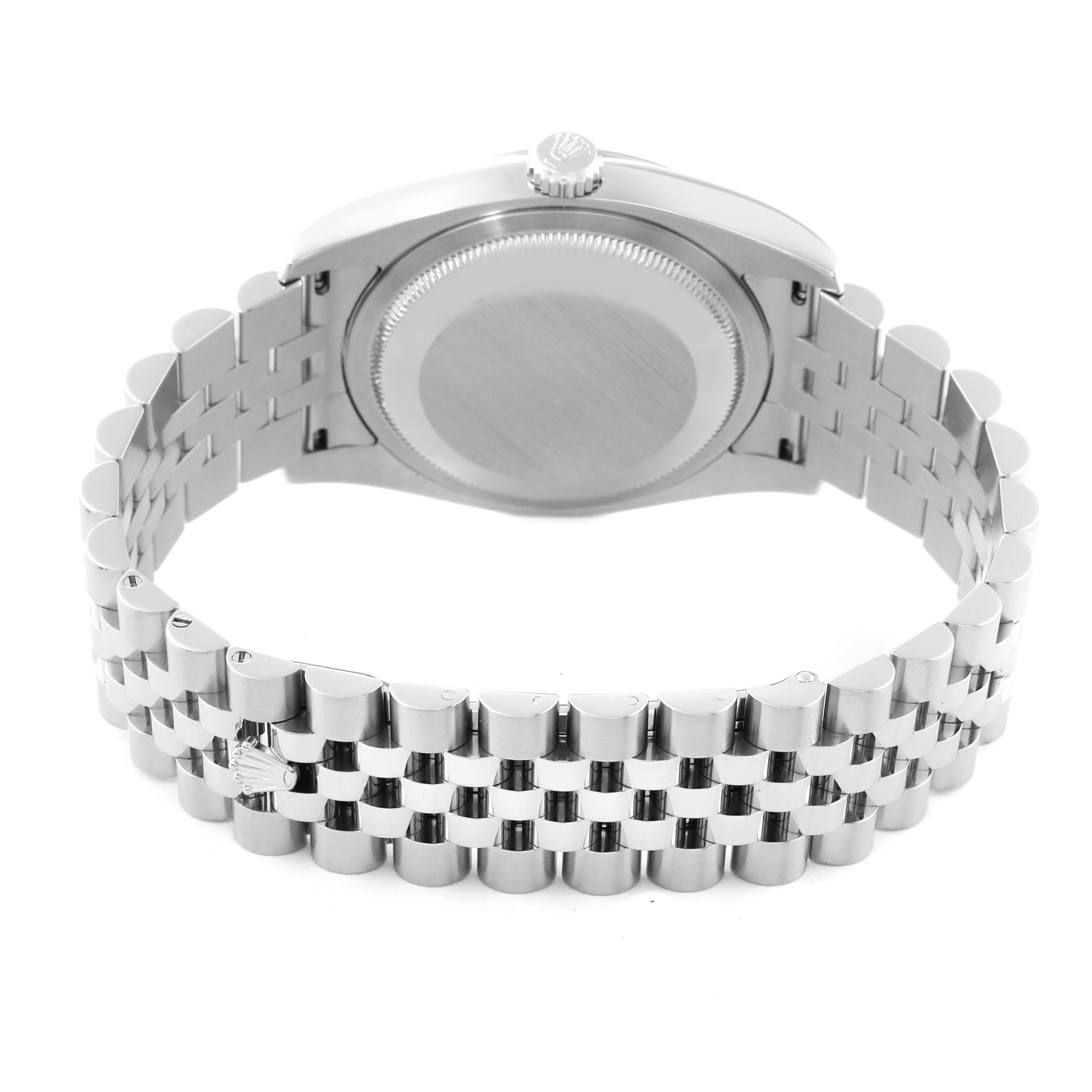 The image shows the back case and bracelet of a Rolex Datejust 116234 Men's Stainless Steel Silver Dial 116234 Men's Stainless Steel Silver Dial watch viewed from the rear.