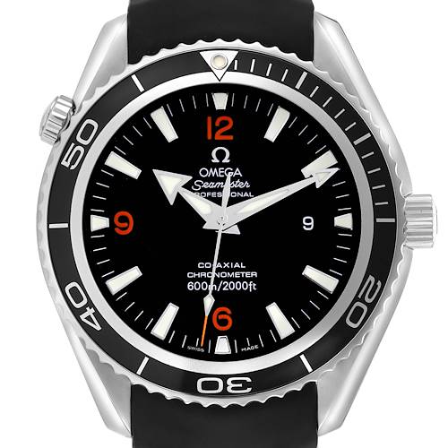 The Omega Seamaster 2900.51.82 Men's Stainless Steel Black Dial watch is shown from a front angle, displaying the dial, bezel, and crown.