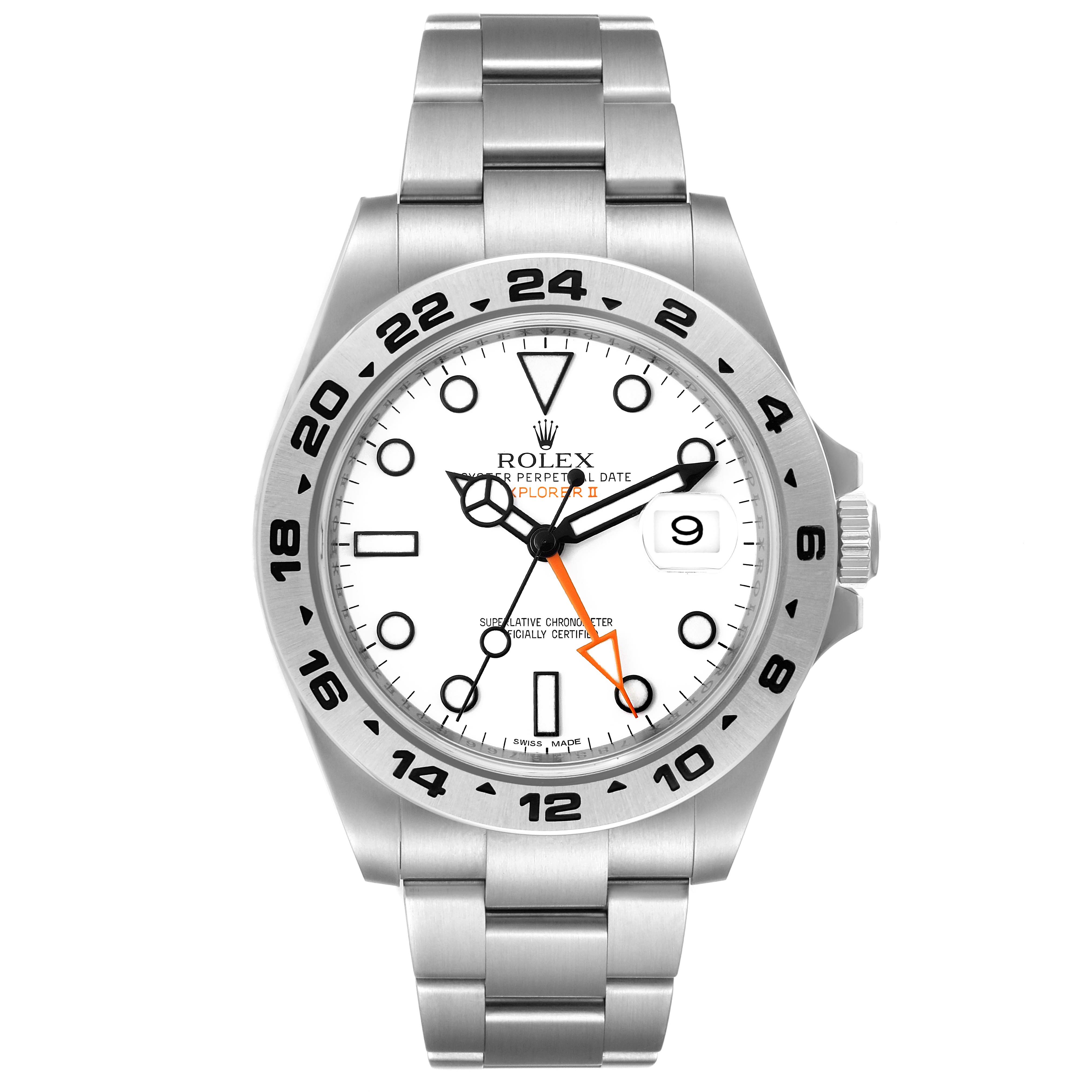 The image shows a front view of a Rolex Explorer 216570 Men's Stainless Steel White Dial 216570 Men's Stainless Steel White Dial watch, displaying the dial, bezel, case, bracelet, and crown.